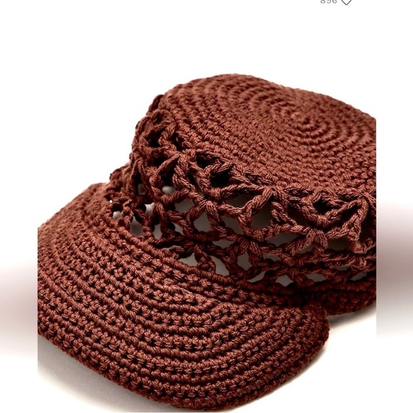 New Free People Silvie Brown Crochet Hat